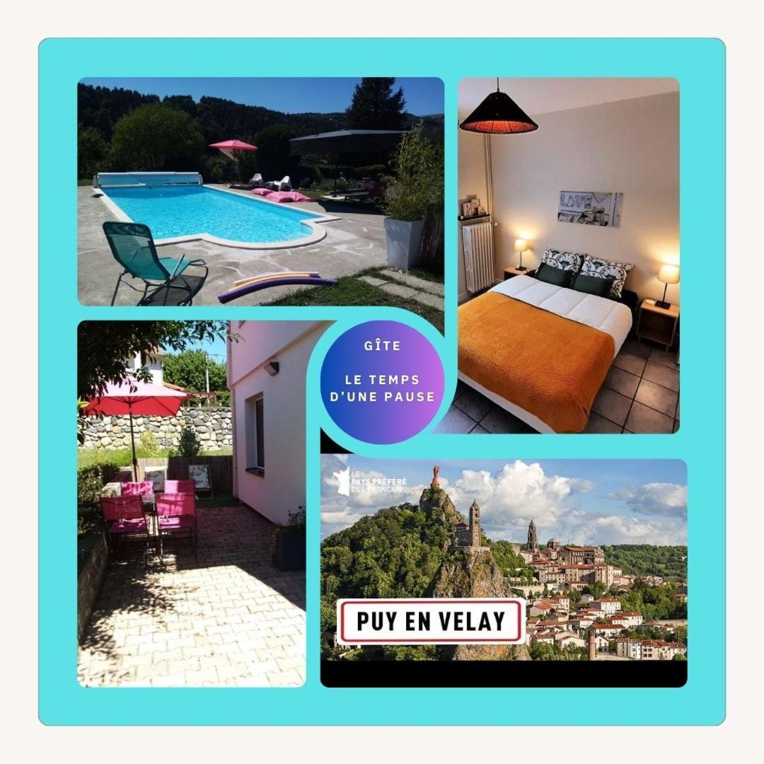 Gite "Le Temps D'Une Pause" Terrasse Et Piscine Coubon Exterior photo